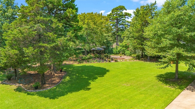 view of yard featuring a gazebo