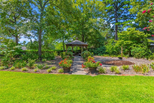 view of yard featuring a gazebo