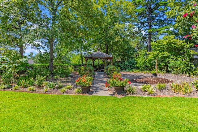 view of yard featuring a gazebo