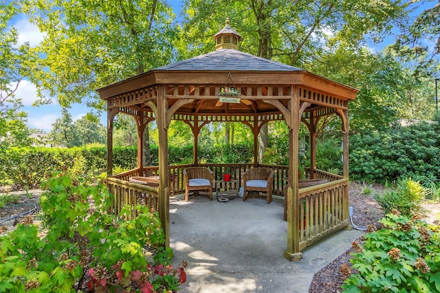 view of home's community featuring a gazebo and a patio