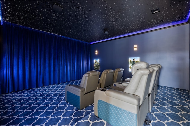 view of carpeted cinema room