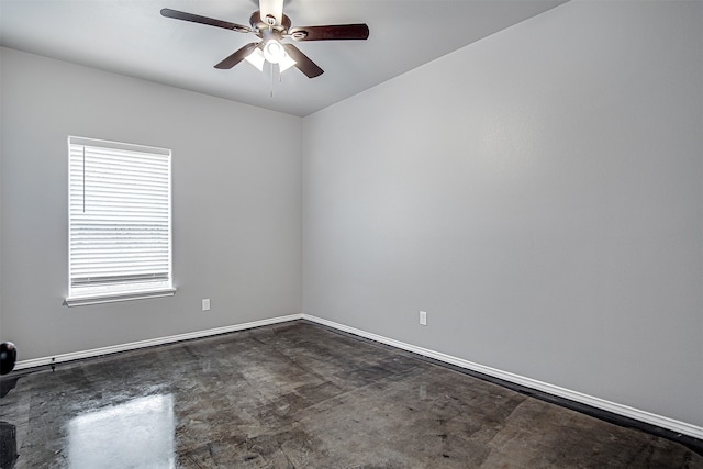 spare room featuring ceiling fan