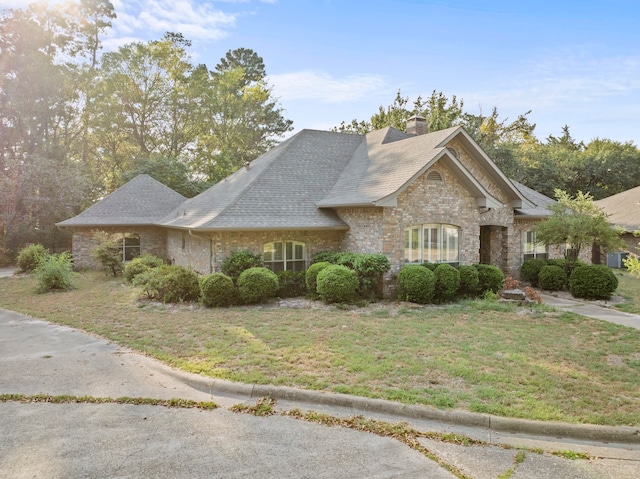 view of front facade featuring a front yard