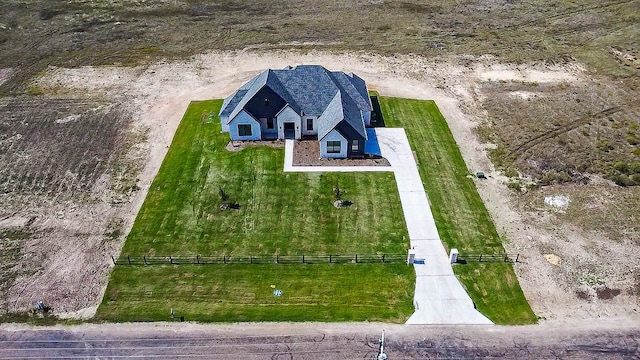 bird's eye view with a rural view