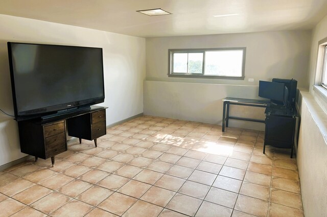 view of tiled living room