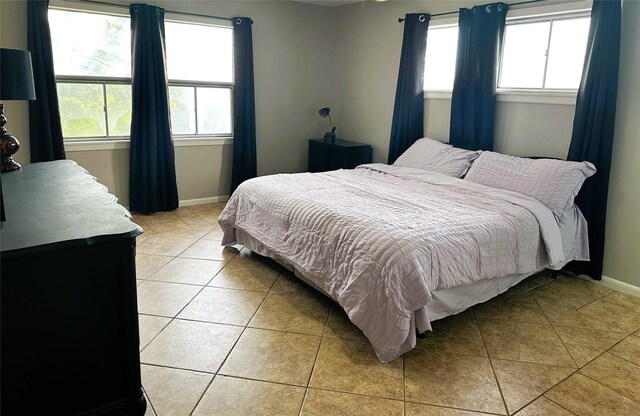 view of tiled bedroom