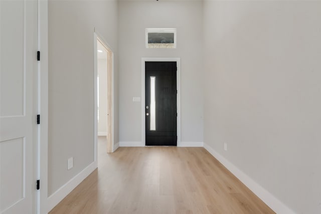 foyer with light hardwood / wood-style flooring