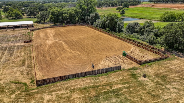 aerial view with a rural view