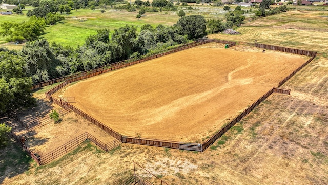 drone / aerial view with a rural view