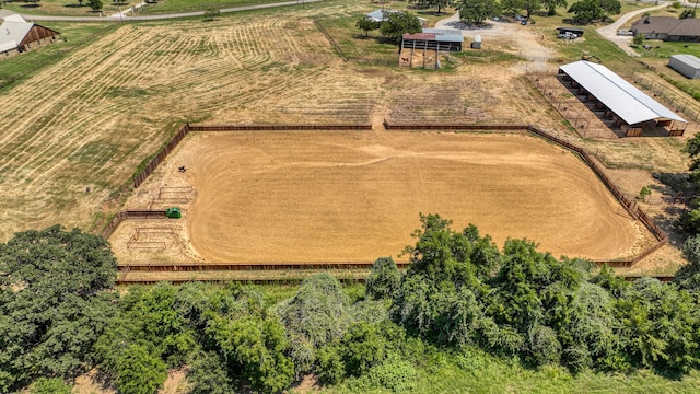 drone / aerial view with a rural view