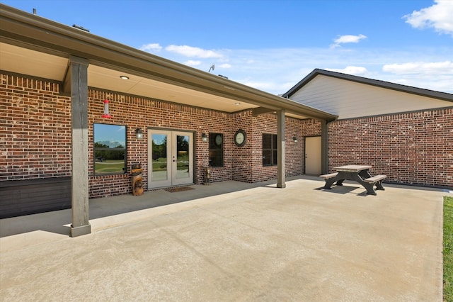 view of patio featuring french doors