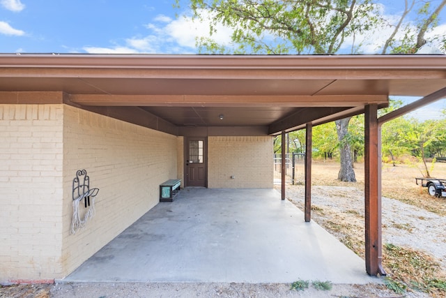 view of patio with a carport