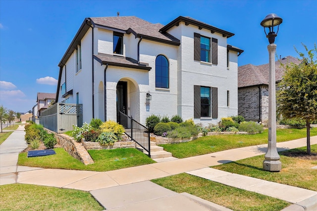 view of front facade with a front lawn