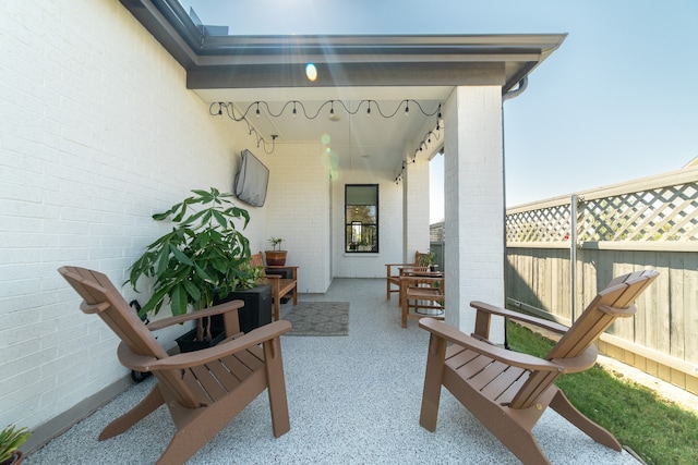 balcony featuring a patio area