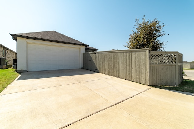 garage with central AC