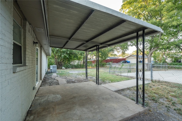 view of patio / terrace featuring central AC unit