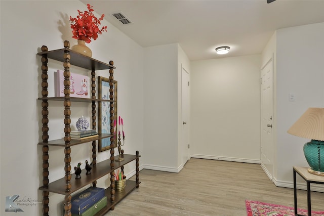 entrance foyer with light hardwood / wood-style floors