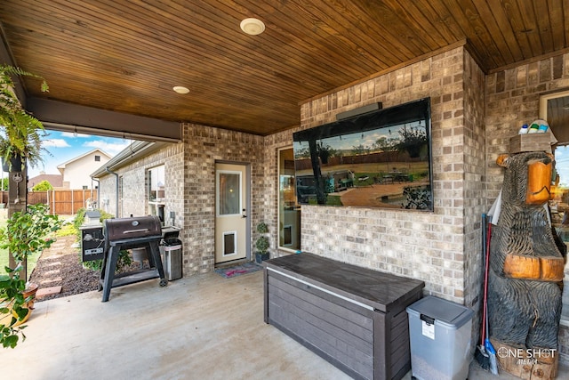 view of patio / terrace featuring a grill