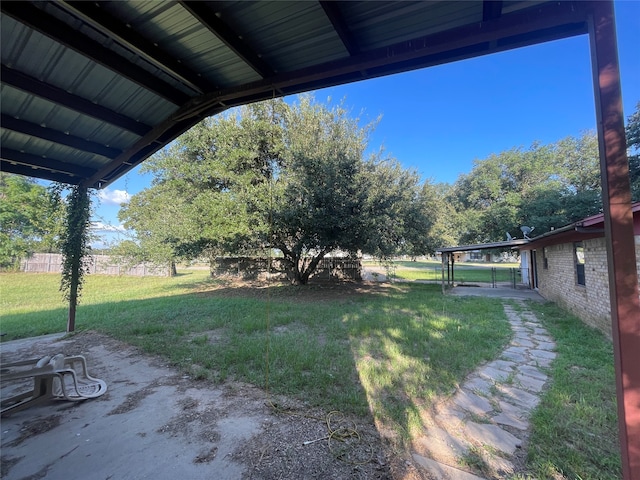 view of yard with a patio area