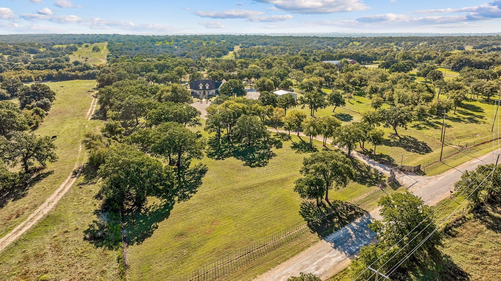 drone / aerial view featuring a rural view