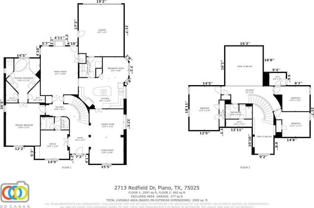 2713 Redfield Dr, Plano, TX 75025 - floor plan / room layout