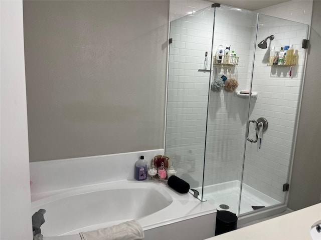 bathroom with plus walk in shower