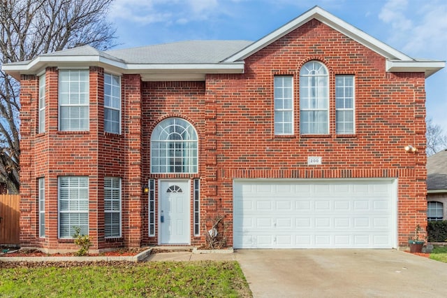 view of front of property featuring a garage