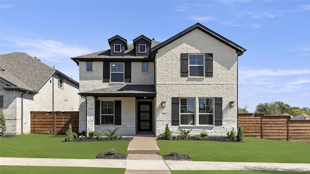 view of front of home with a front yard