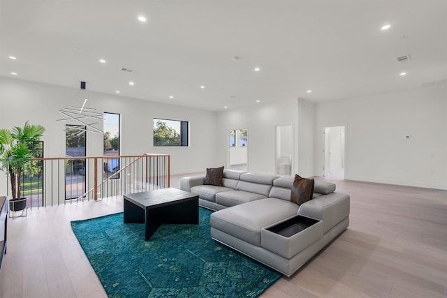 living room featuring hardwood / wood-style floors