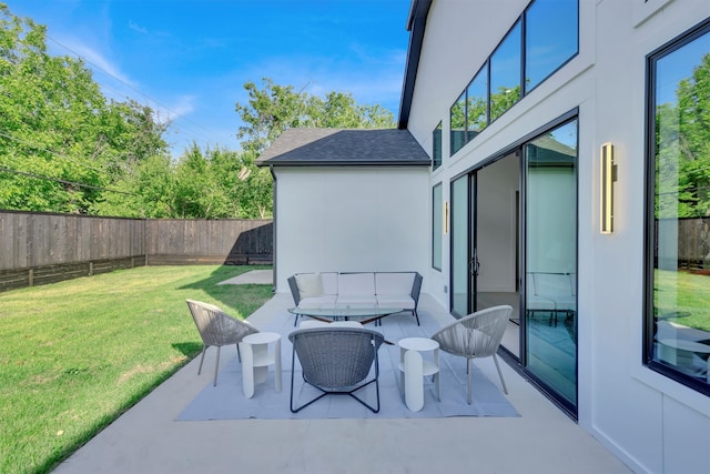 view of patio featuring outdoor lounge area