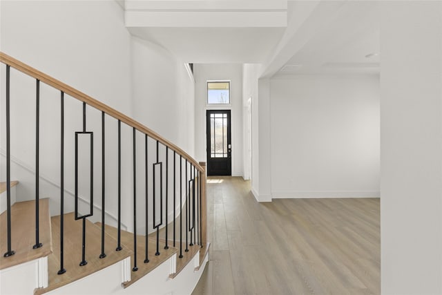 foyer entrance featuring light hardwood / wood-style flooring