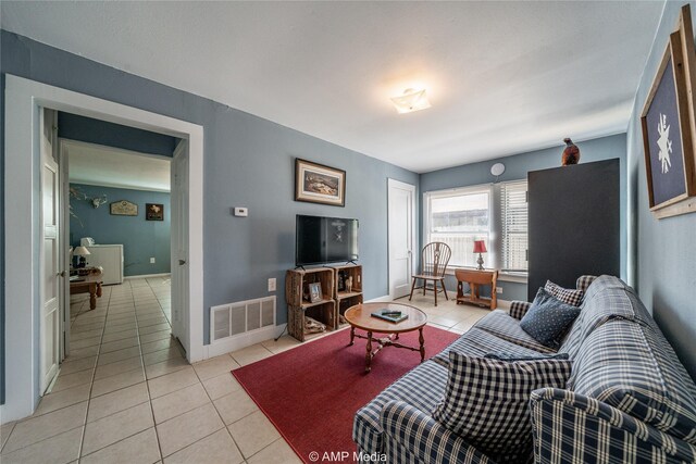 view of tiled living room