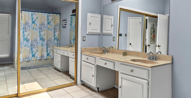 bathroom featuring vanity and tile patterned floors