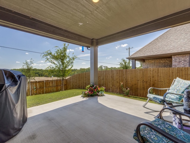 view of patio featuring area for grilling