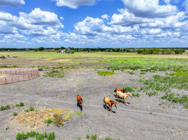 exterior space with a rural view