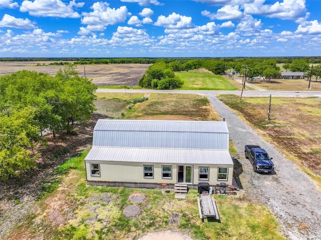 drone / aerial view with a rural view