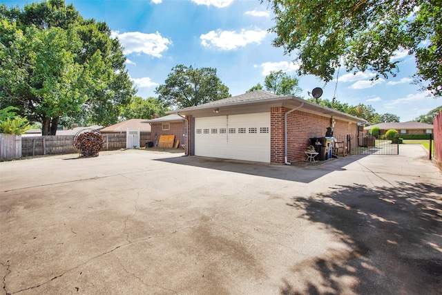 view of side of property featuring a garage