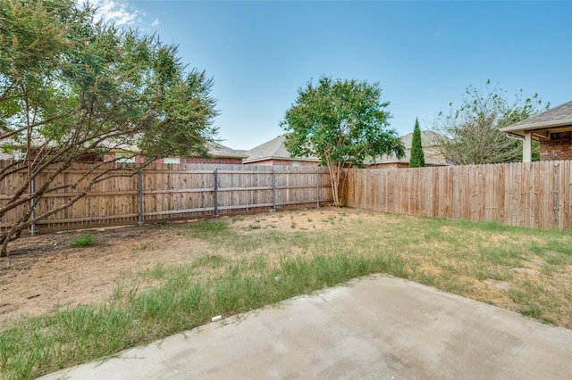 view of yard with a patio area