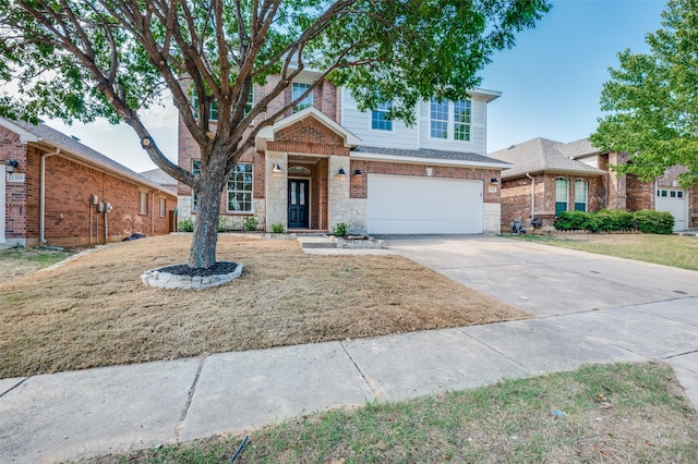 view of front of house with a garage