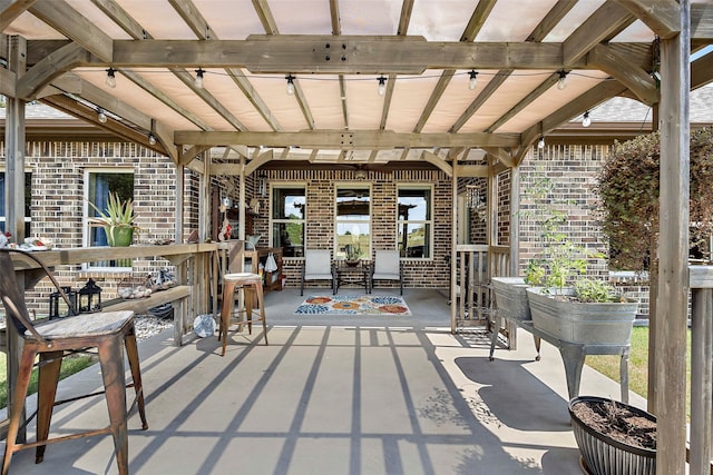 view of patio with a pergola