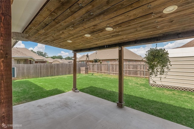 view of patio with a fenced backyard