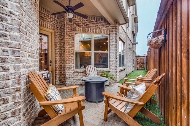 view of patio / terrace with ceiling fan