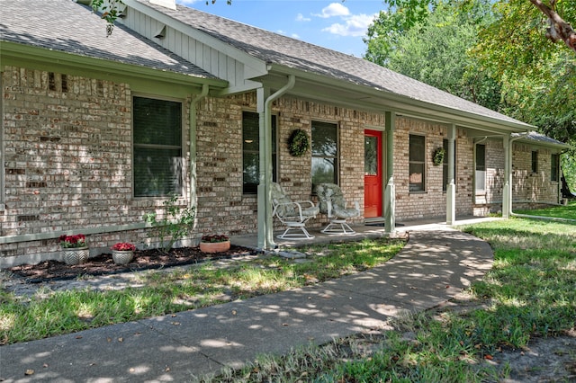 exterior space featuring covered porch