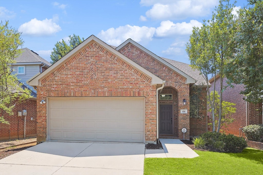 view of front property with a garage