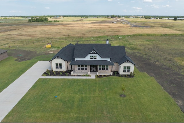 drone / aerial view with a rural view