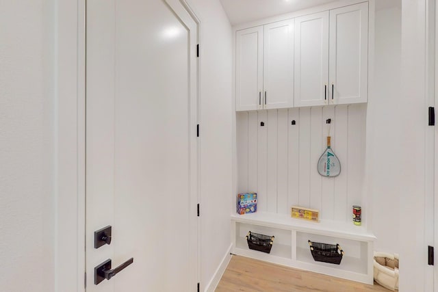 mudroom featuring light wood-type flooring