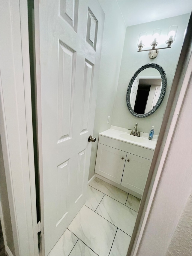 bathroom featuring vanity and tile patterned floors