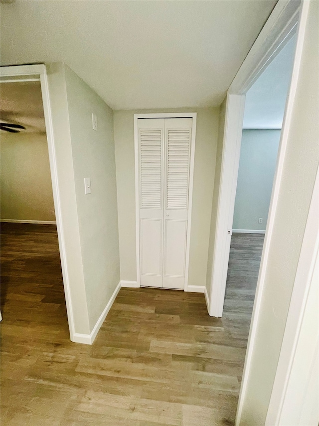 hall featuring light wood-type flooring