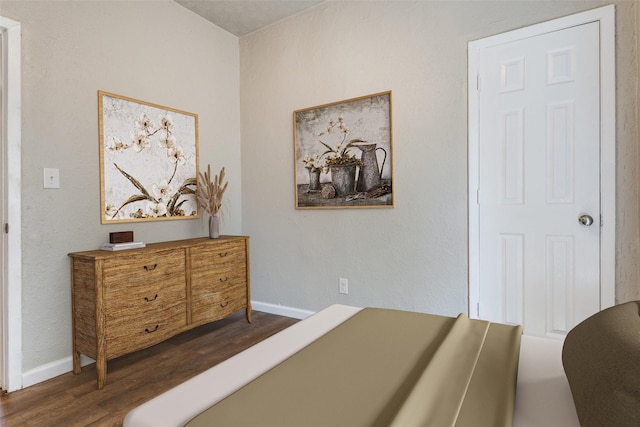 bedroom featuring dark wood-type flooring