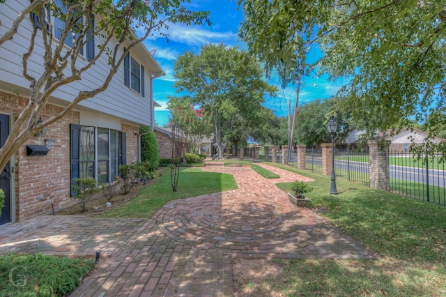 exterior space with a yard